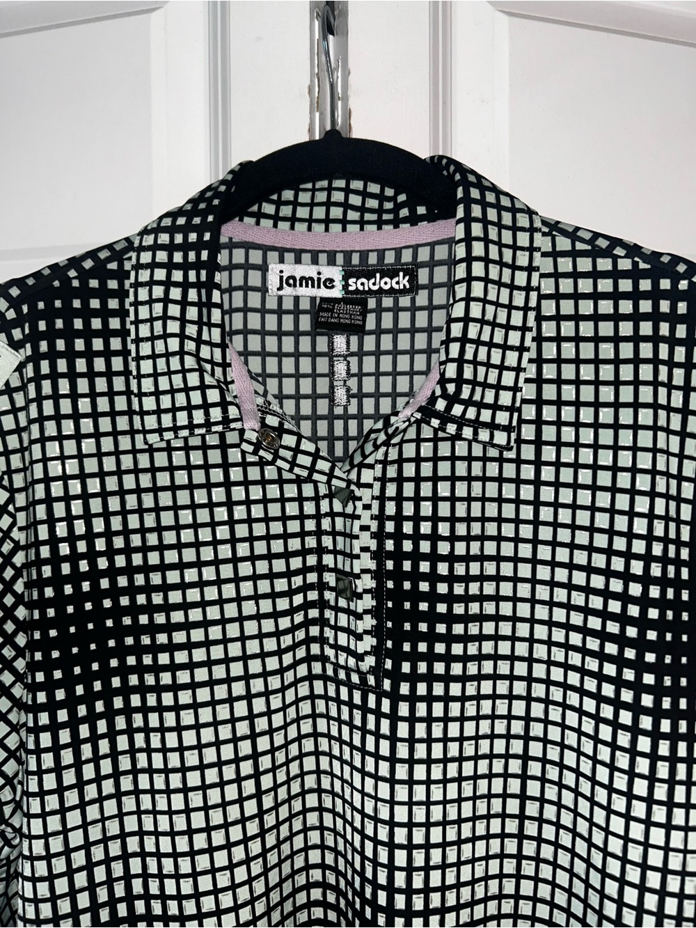 jamie sadock sea green and black Grid Short Sleeve Polo - Picture 2 of 9
